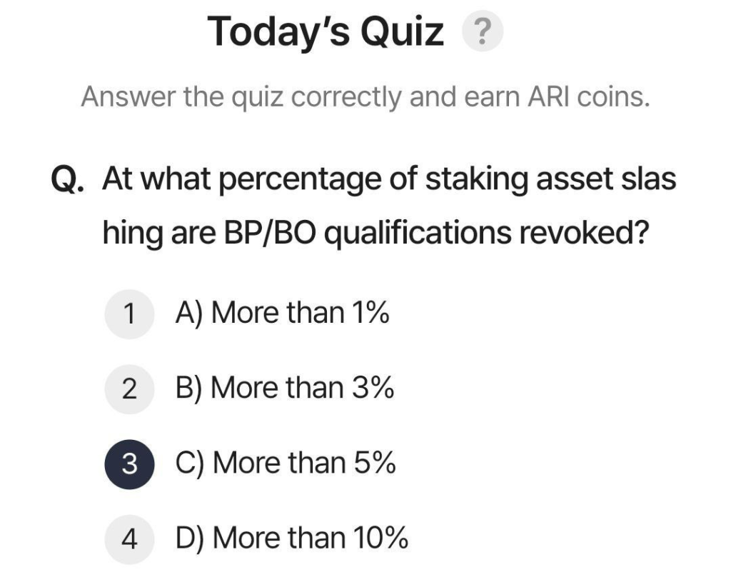 Ari Wallet Quiz Answer 10 February, 2025 Update