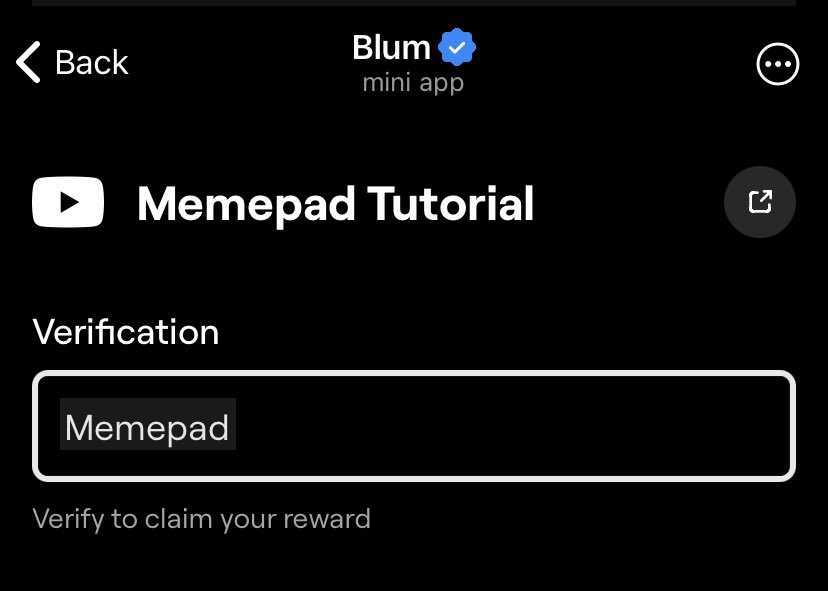 Memepad Tutorial Blum Code