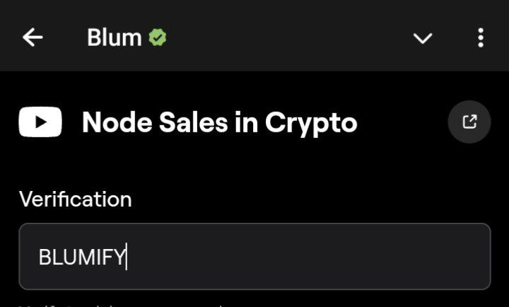 Node Sales in Crypto Blum Code