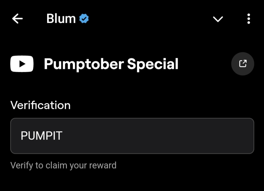 Pumptober Special Blum Code