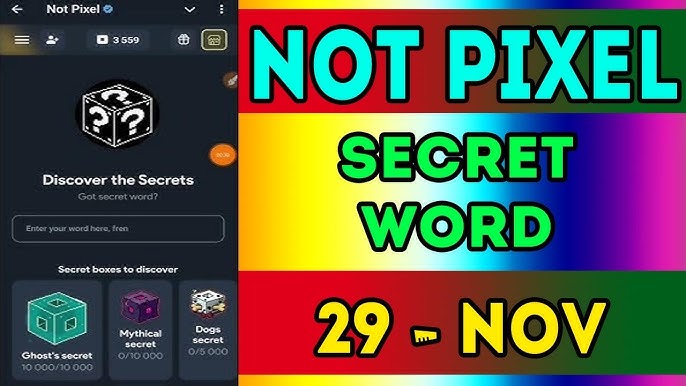 Today’s Not Pixel Secret Code 29-30 November