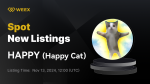 Happy Cat (HAPPY-USDT) Will List on WEEX Spot Trading