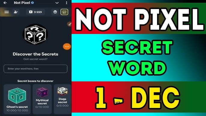 Today’s Not Pixel Secret Code December 1-2 Update