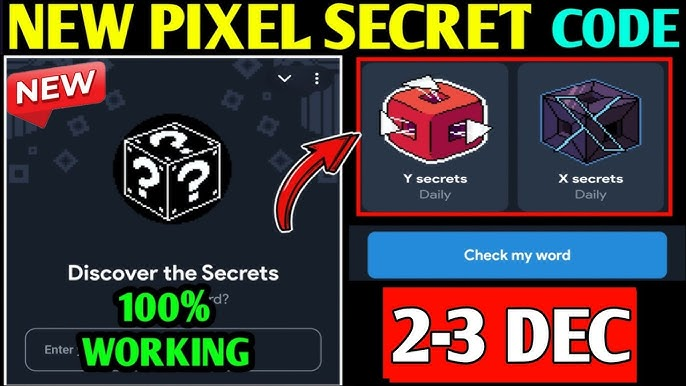 Today’s Not Pixel Secret Code December 2-3