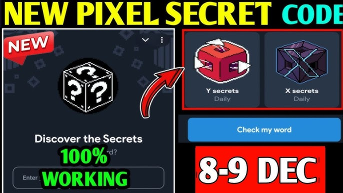 Today’s Not Pixel Secret Code December 8-9