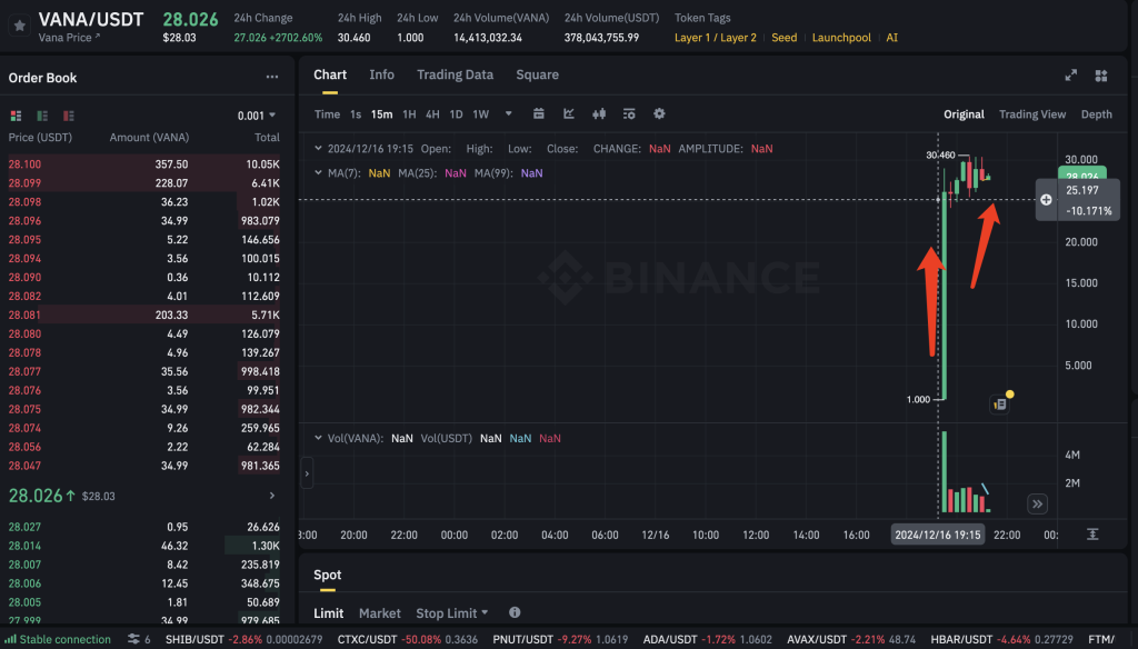 Vana Coin Price is Rising Crazily in the Past 2 Hours