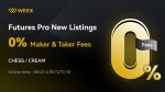 WEEX New Listing for Free Fees Trading