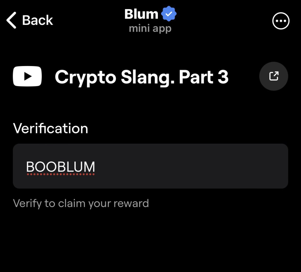 Crypto Slang. Part 3 Blum Code